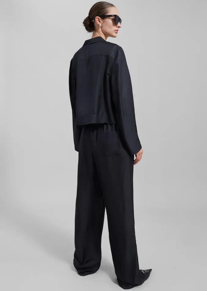 Women The Frankie Shop Tops Loulou Studio Aloma Shirt Black