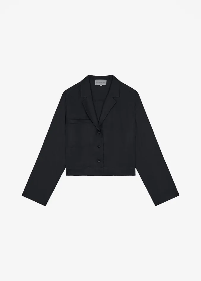 Women The Frankie Shop Tops Loulou Studio Aloma Shirt Black