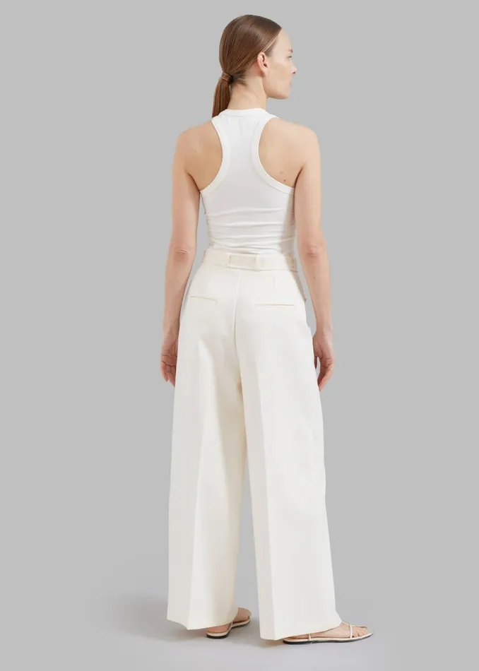Women The Frankie Shop Tops Low Classic Jersey Sleeveless Top Ivory