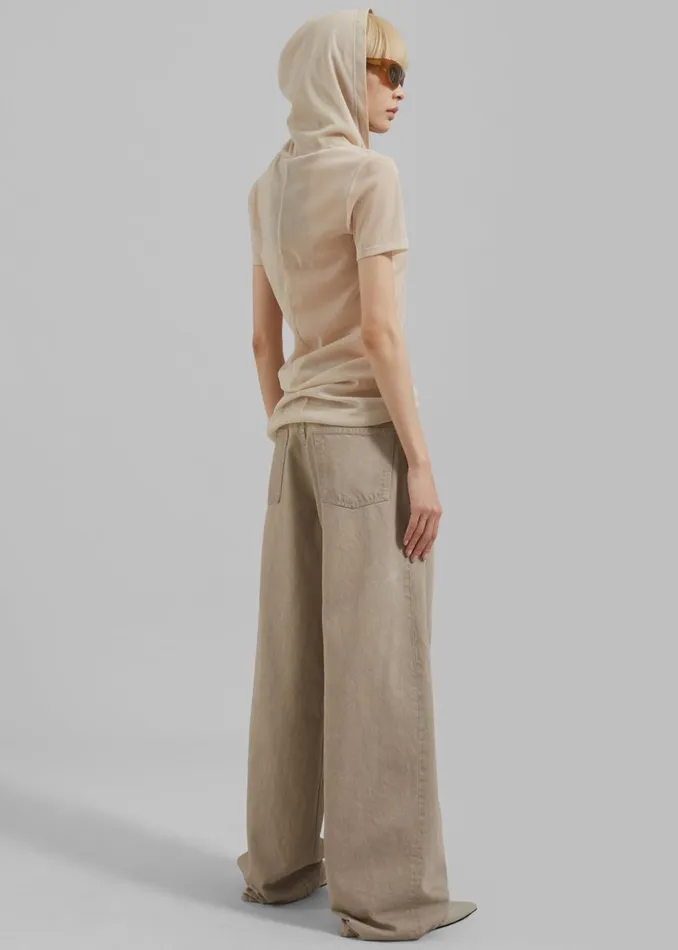 Women The Frankie Shop Tops Low Classic SeeThrough Hoodie Light Beige
