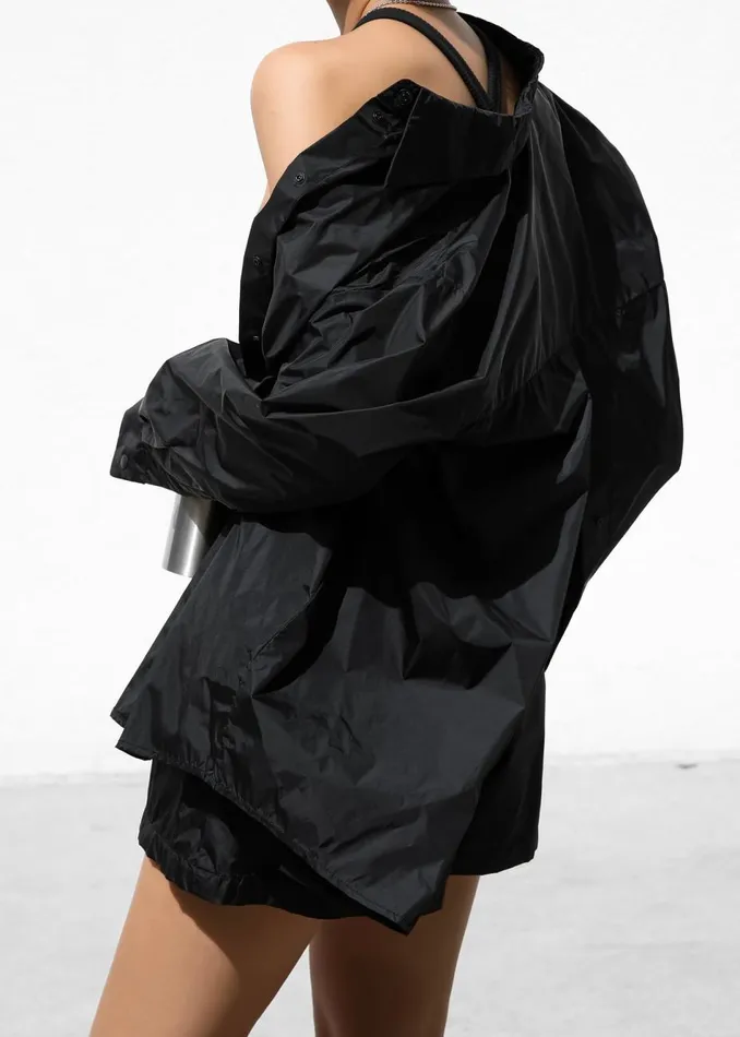 Women The Frankie Shop Tops Lucy Open Back Oversized Shirt Black