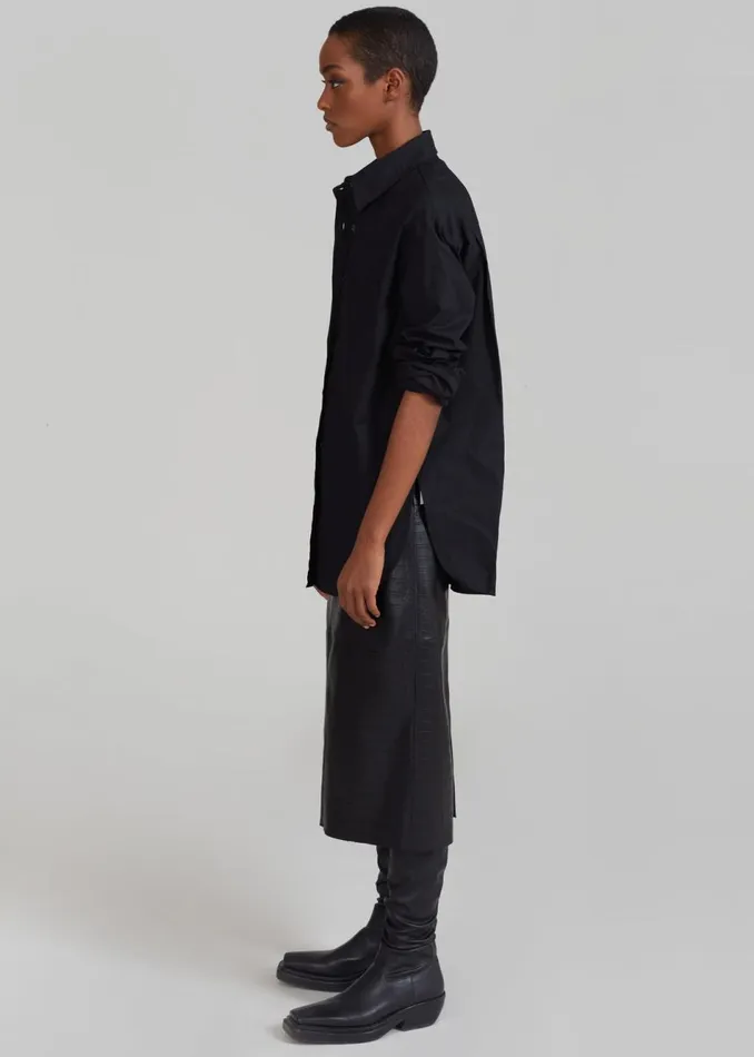 Women The Frankie Shop Tops Lui Organic Cotton Shirt Black