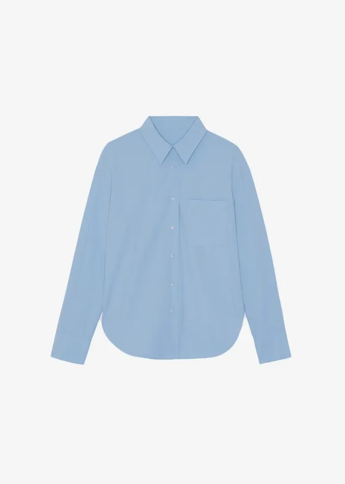 Women The Frankie Shop Tops Lui Organic Cotton Shirt Blue