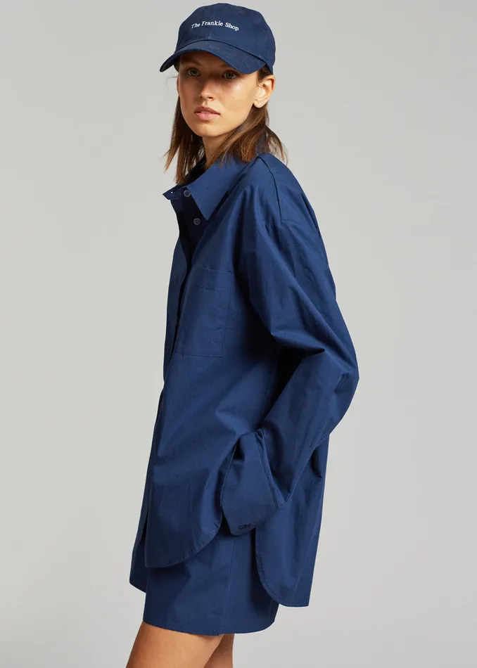 Women The Frankie Shop Tops Lui Organic Cotton Shirt Navy