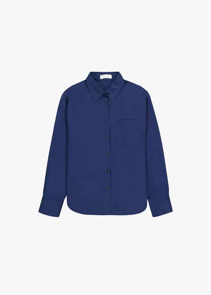 Women The Frankie Shop Tops Lui Organic Cotton Shirt Navy