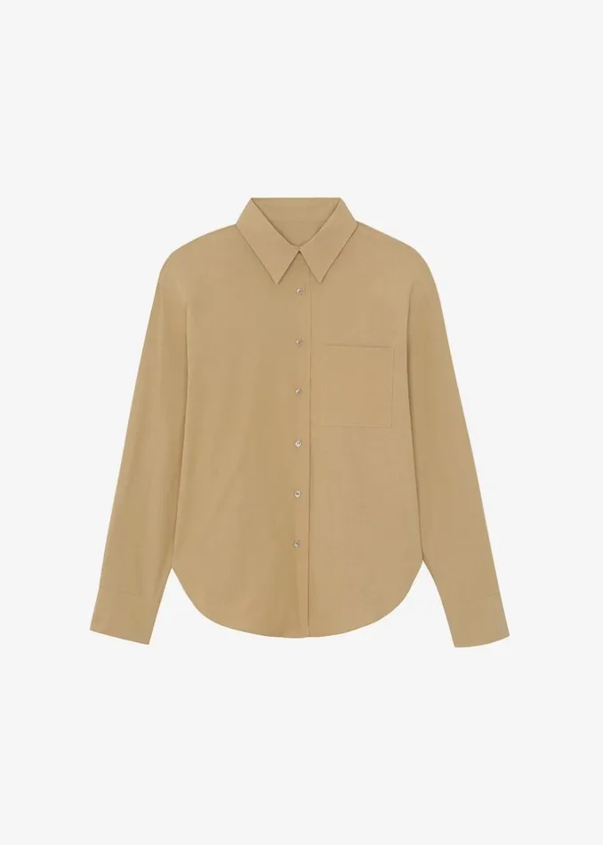 Women The Frankie Shop Tops Lui Organic Cotton Shirt Sahara