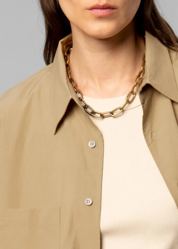 Women The Frankie Shop Tops Lui Organic Cotton Shirt Sahara