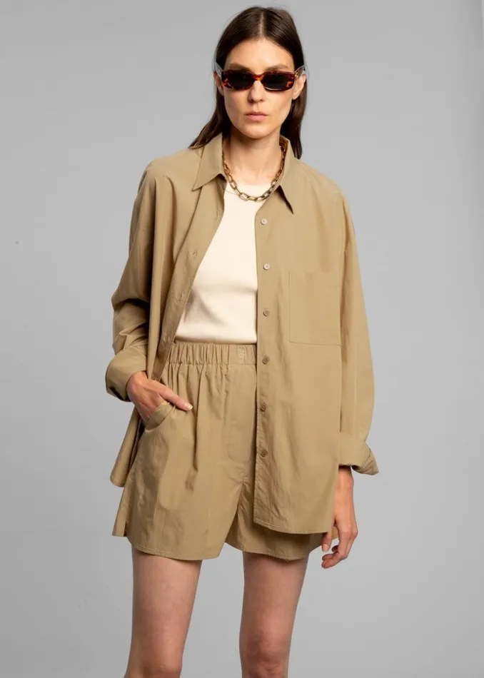 Women The Frankie Shop Tops Lui Organic Cotton Shirt Sahara