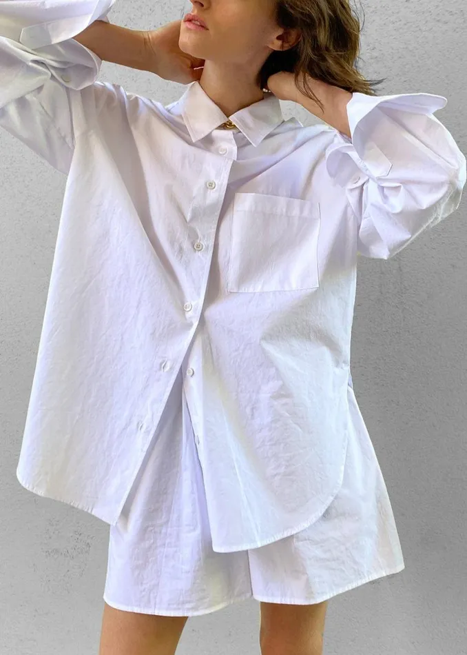 Women The Frankie Shop Tops Lui Organic Cotton Shirt White