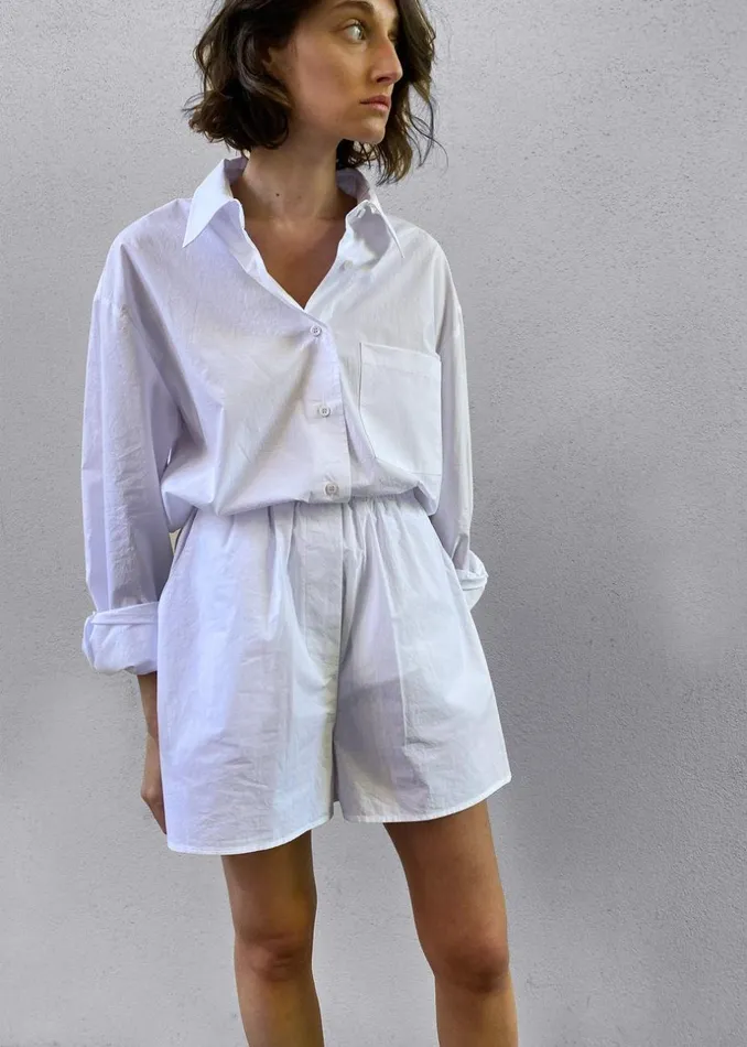 Women The Frankie Shop Tops Lui Organic Cotton Shirt White
