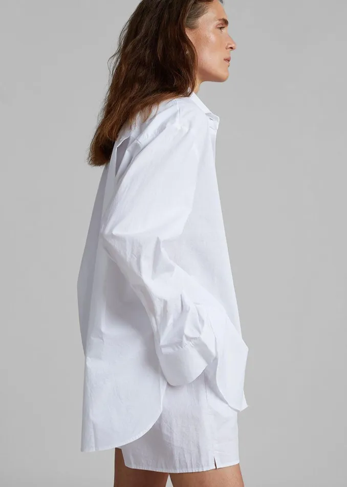 Women The Frankie Shop Tops Lui Organic Cotton Shirt White