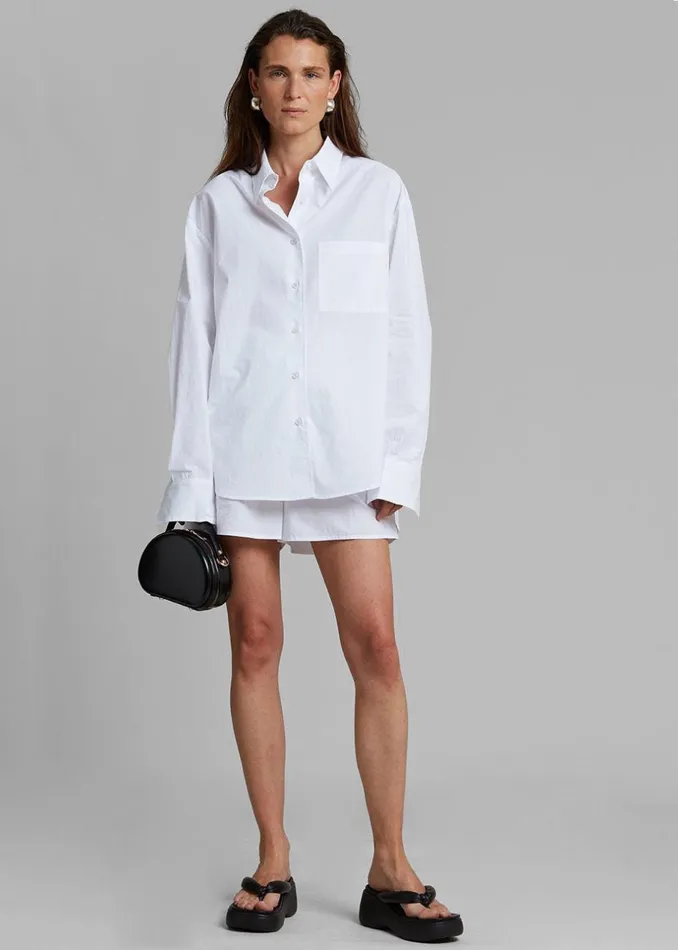 Women The Frankie Shop Tops Lui Organic Cotton Shirt White