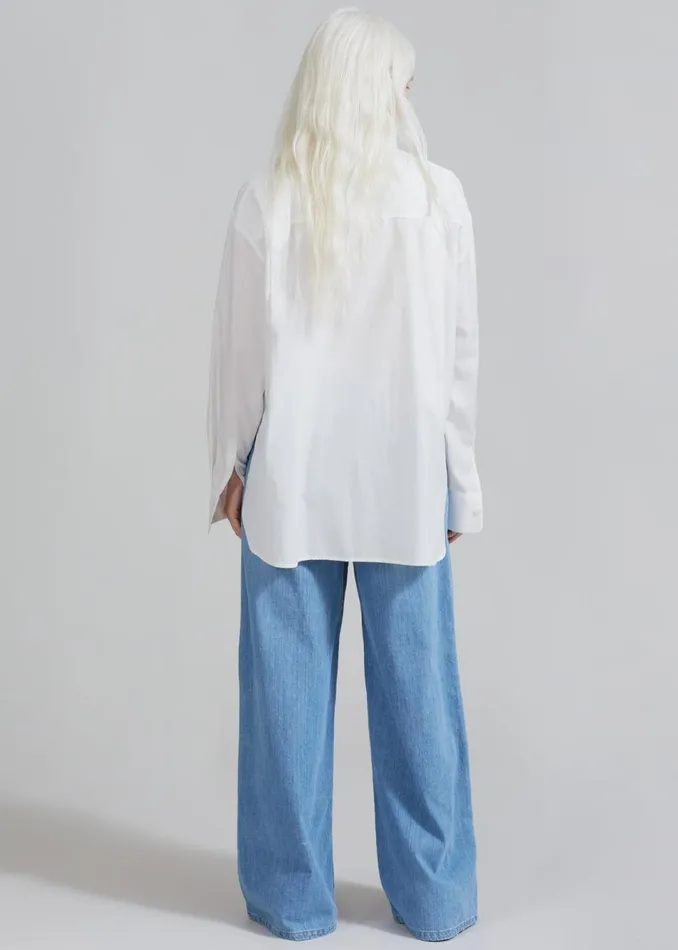 Women The Frankie Shop Tops Lui White Shirt White Stripe