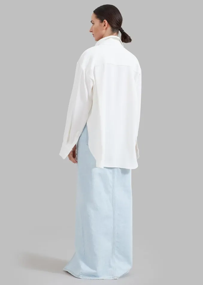 Women The Frankie Shop Tops Macie Pocket Shirt Ivory