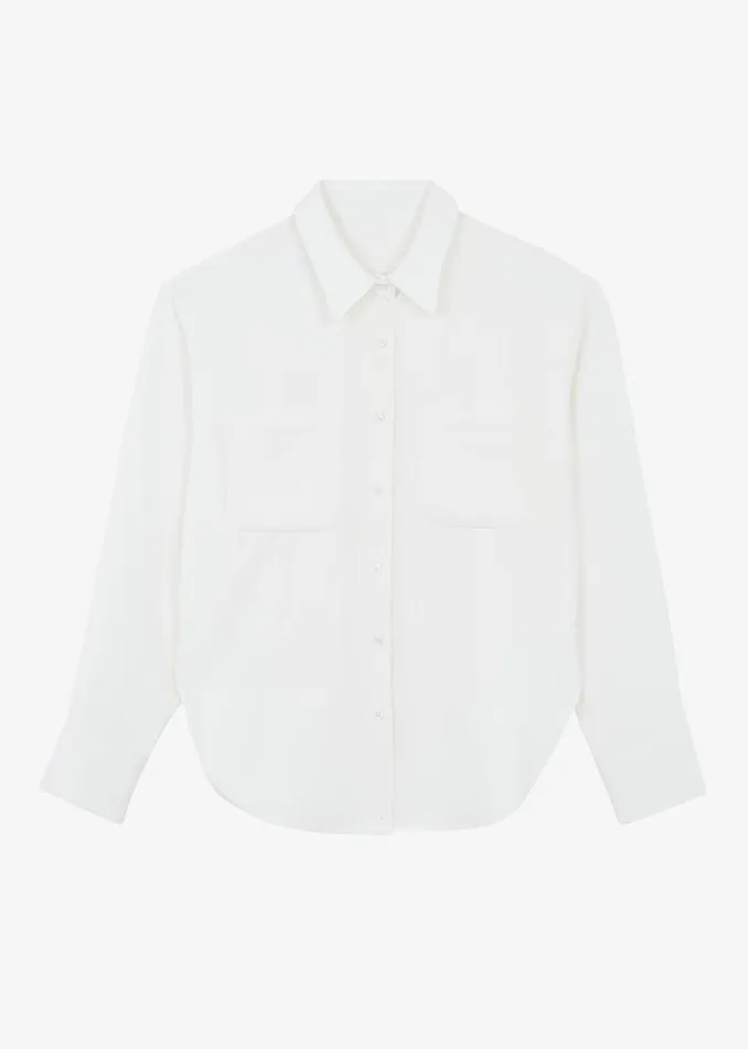Women The Frankie Shop Tops Macie Pocket Shirt Ivory