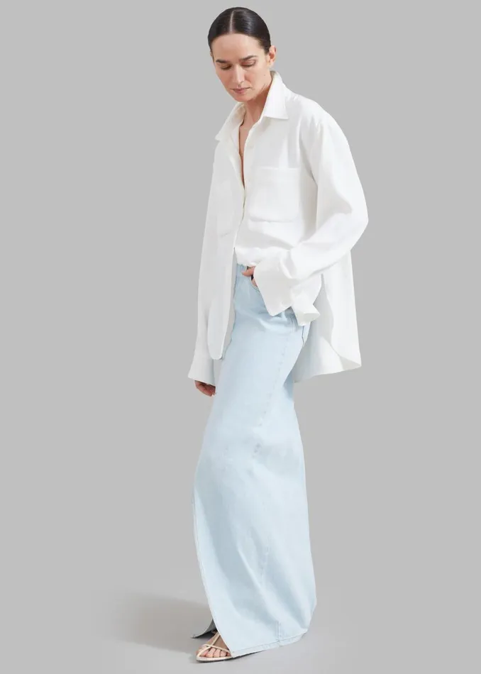 Women The Frankie Shop Tops Macie Pocket Shirt Ivory