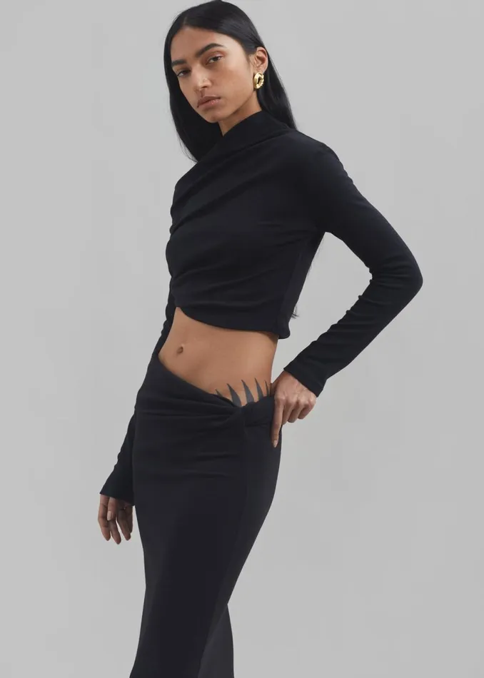 Women The Frankie Shop Tops Margot Asymmetric Top Black