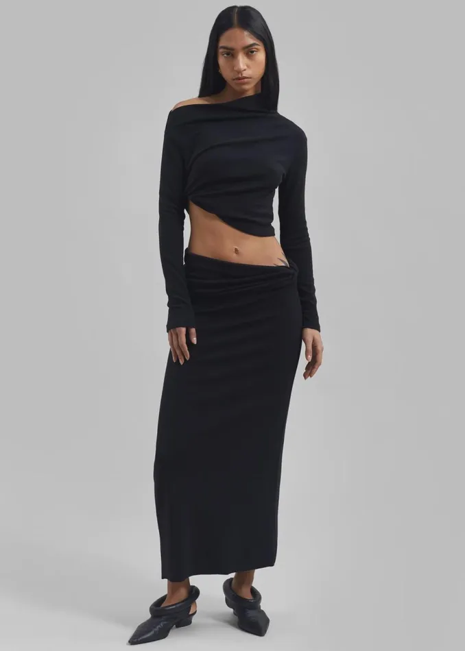 Women The Frankie Shop Tops Margot Asymmetric Top Black