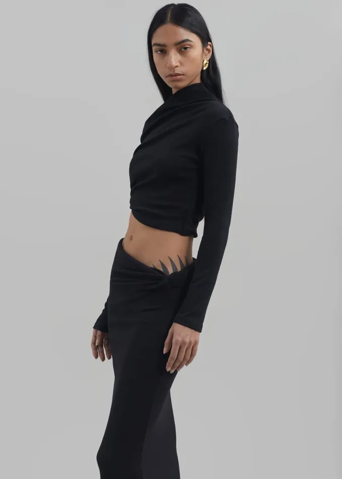 Women The Frankie Shop Tops Margot Asymmetric Top Black
