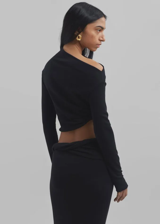 Women The Frankie Shop Tops Margot Asymmetric Top Black