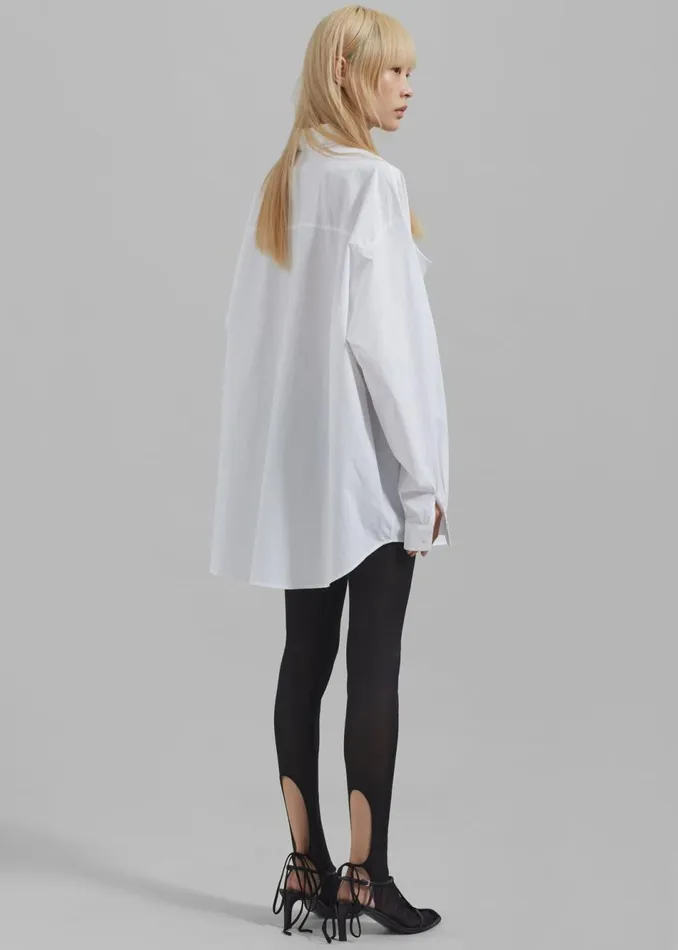 Women The Frankie Shop Tops Marin Button Up Utility Shirt White