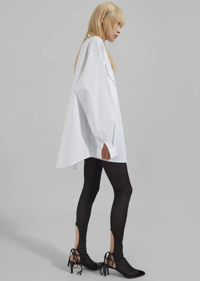 Women The Frankie Shop Tops Marin Button Up Utility Shirt White