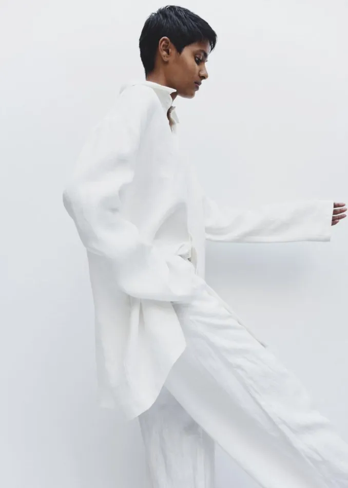 Women The Frankie Shop Tops MATIN Supersized Shirt Natural
