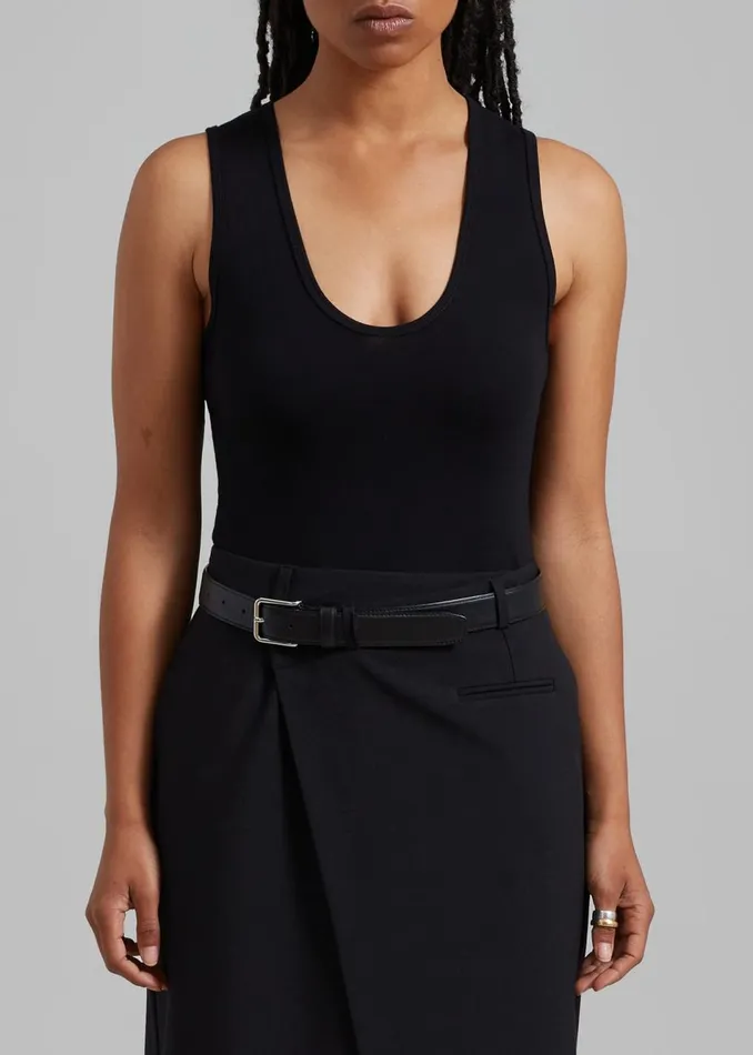 Women The Frankie Shop Tops Matteau Deep U Tank Black