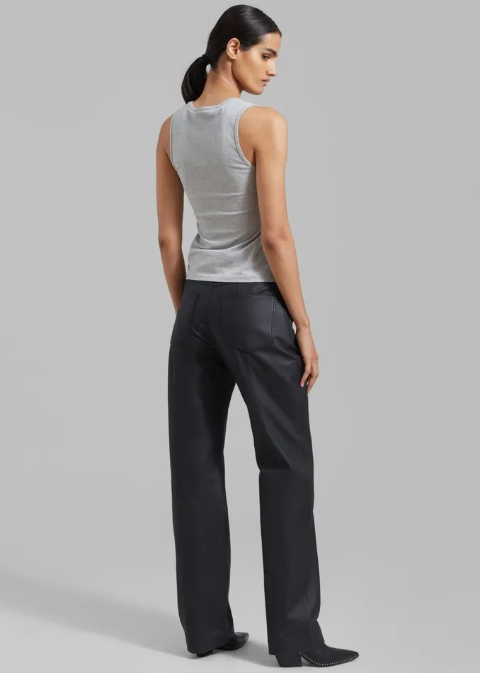 Women The Frankie Shop Tops Matteau Deep U Tank Heather Grey