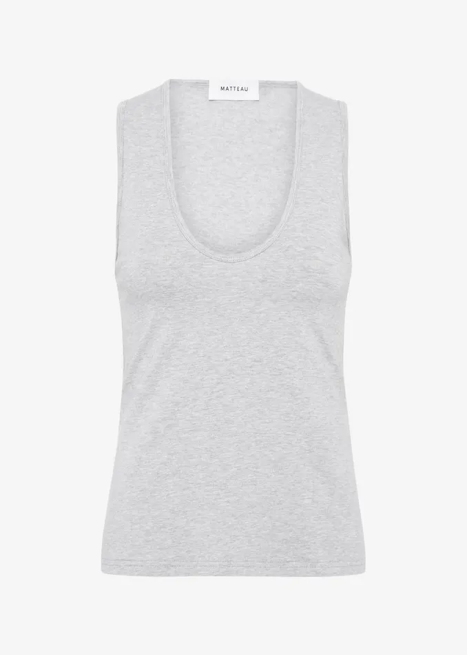 Women The Frankie Shop Tops Matteau Deep U Tank Heather Grey