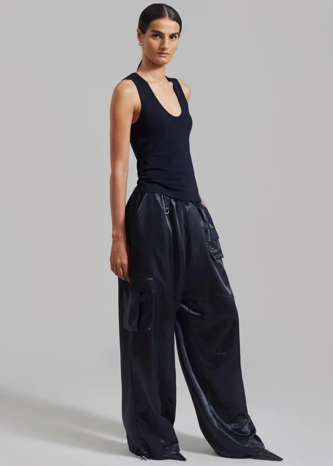 Women The Frankie Shop Tops Matteau Deep U Tank Navy