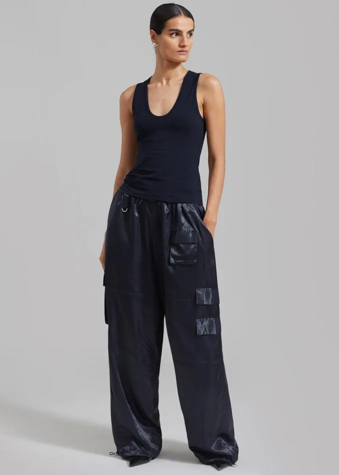Women The Frankie Shop Tops Matteau Deep U Tank Navy