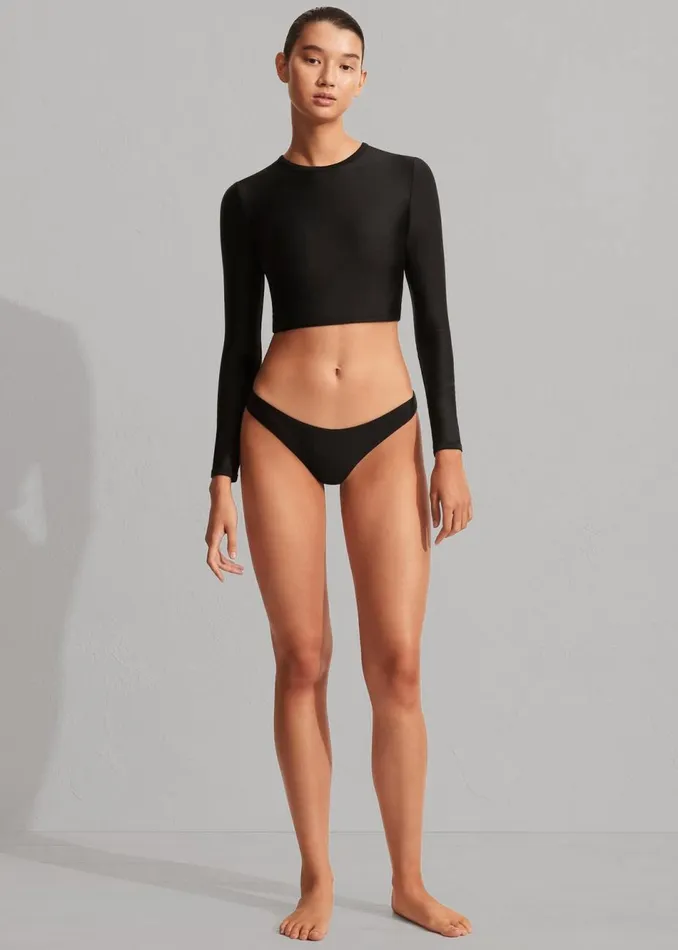 Women The Frankie Shop Tops Matteau Long Sleeve Sun Tee Black