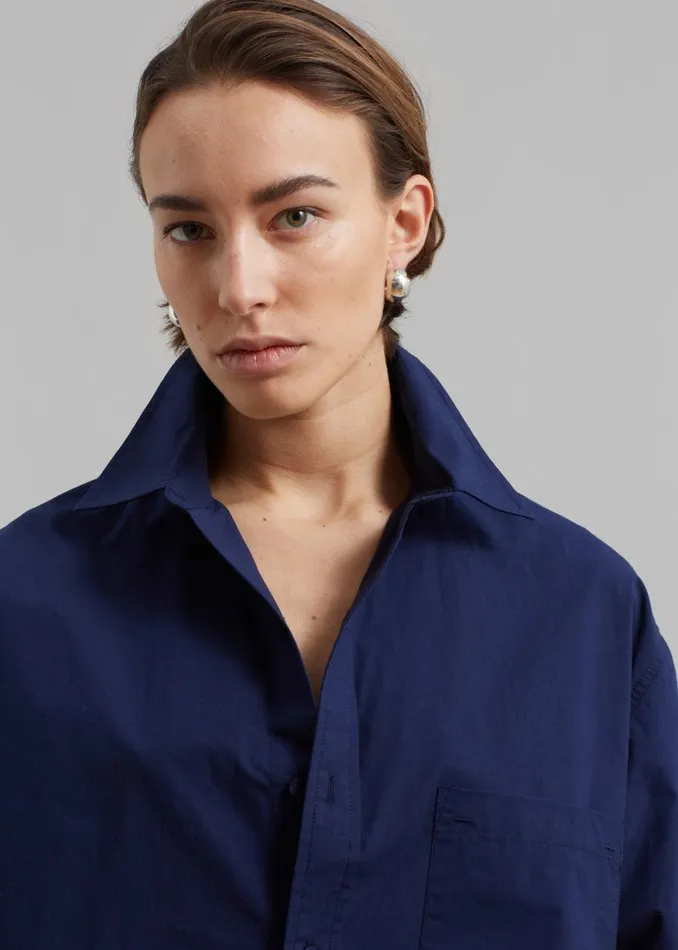Women The Frankie Shop Tops Matteau Relaxed Shirt Navy