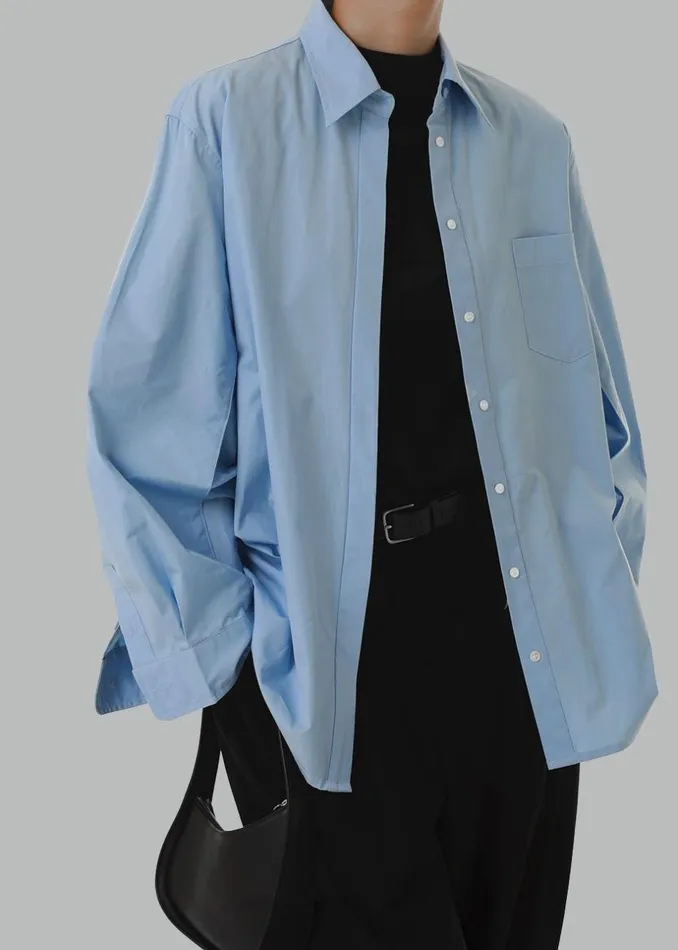Women The Frankie Shop Tops Mayim Oversized Shirt Sky