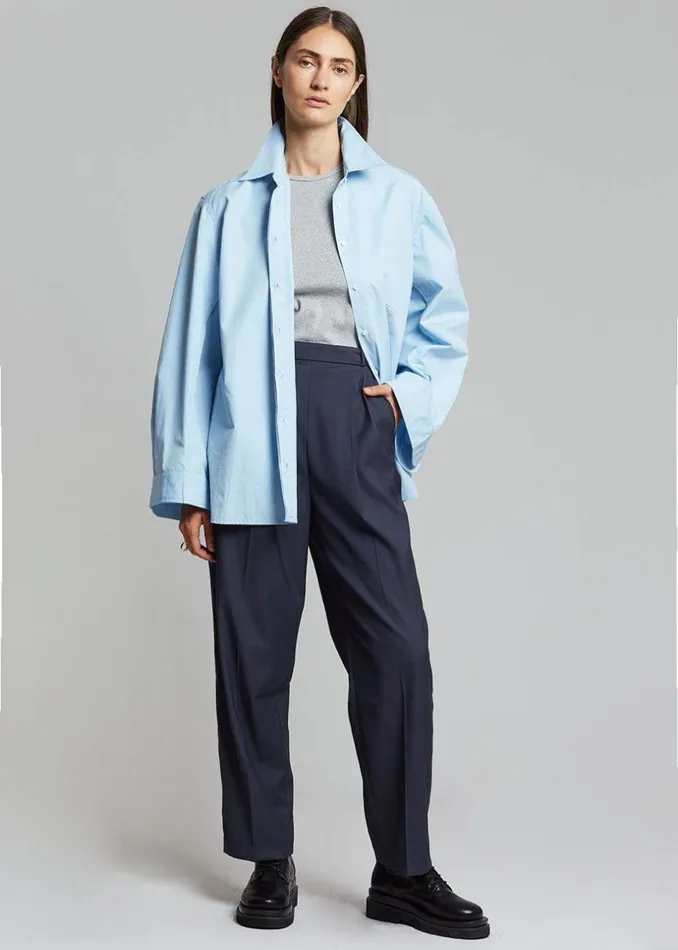 Women The Frankie Shop Tops Mayim Oversized Shirt Sky