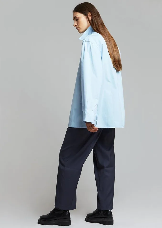 Women The Frankie Shop Tops Mayim Oversized Shirt Sky