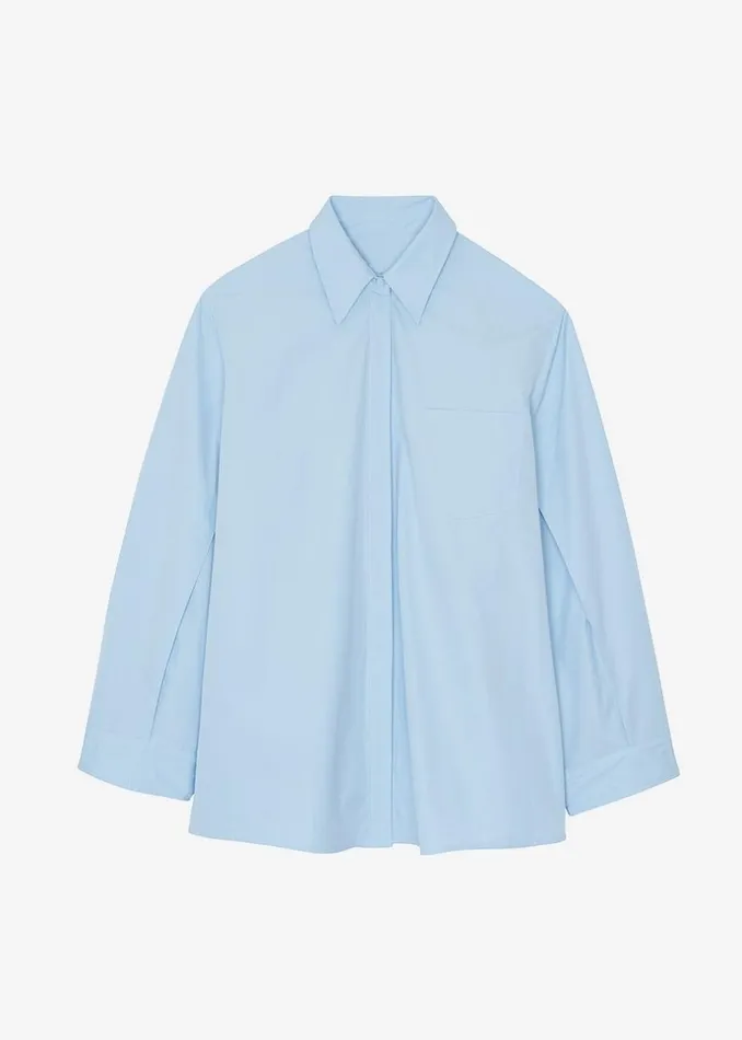 Women The Frankie Shop Tops Mayim Oversized Shirt Sky