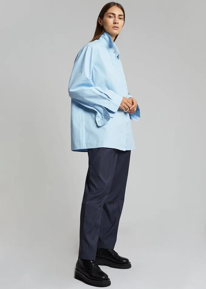 Women The Frankie Shop Tops Mayim Oversized Shirt Sky