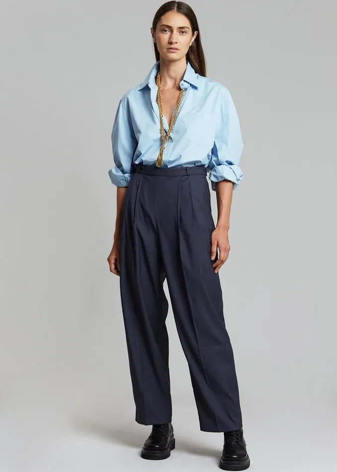 Women The Frankie Shop Tops Mayim Oversized Shirt Sky
