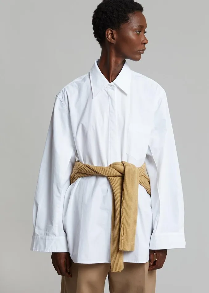Women The Frankie Shop Tops Mayim Oversized Shirt White