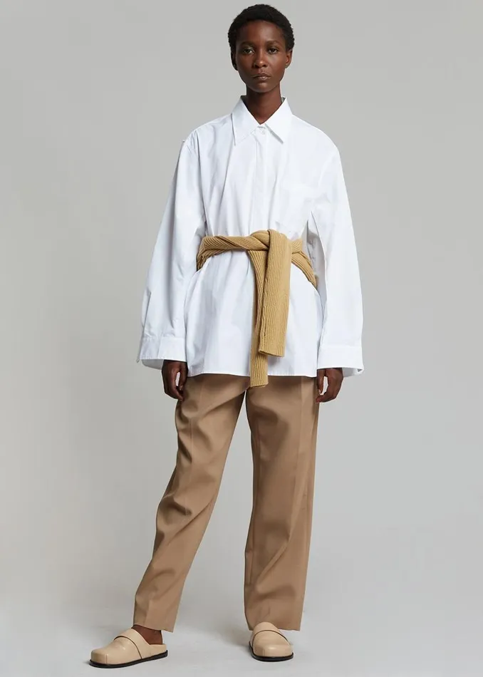 Women The Frankie Shop Tops Mayim Oversized Shirt White