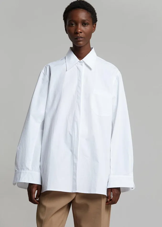 Women The Frankie Shop Tops Mayim Oversized Shirt White