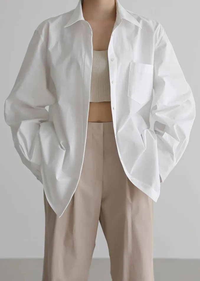 Women The Frankie Shop Tops Mayim Oversized Shirt White