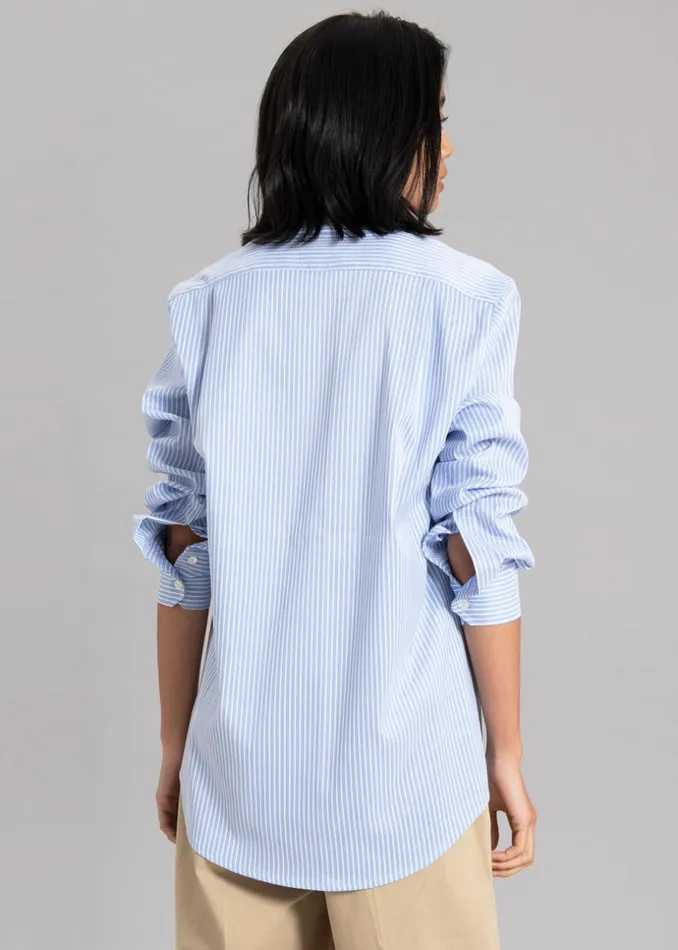 Women The Frankie Shop Tops Mina Shirt Blue Stripe