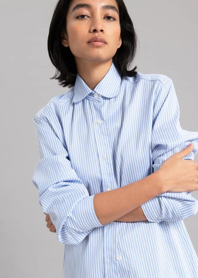 Women The Frankie Shop Tops Mina Shirt Blue Stripe
