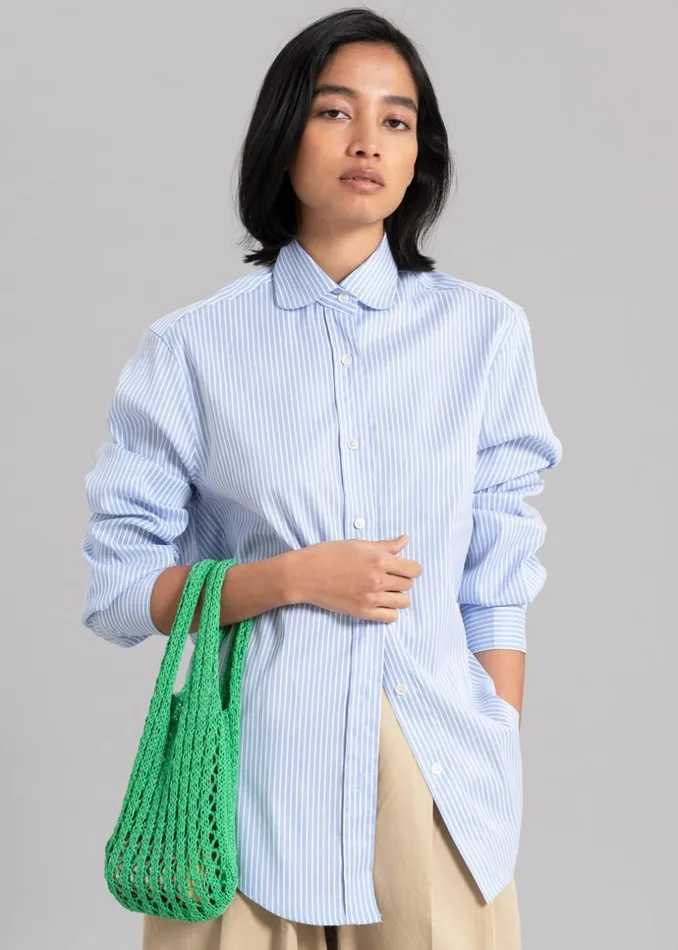 Women The Frankie Shop Tops Mina Shirt Blue Stripe