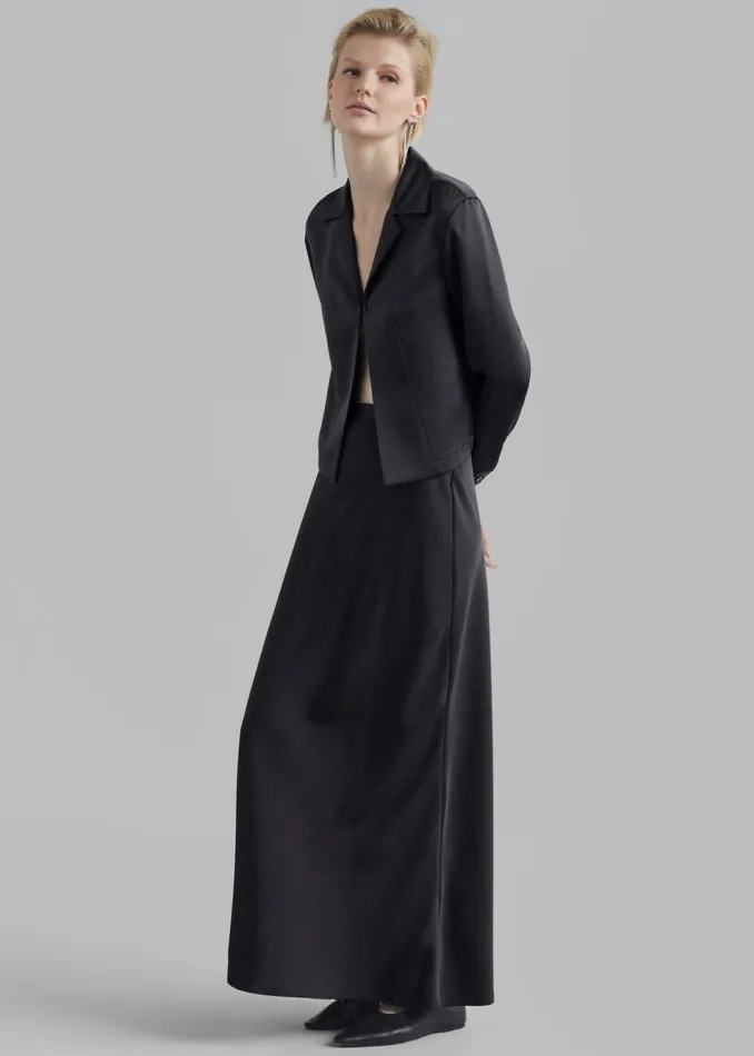 Women The Frankie Shop Tops Monroe Satin Shirt Black