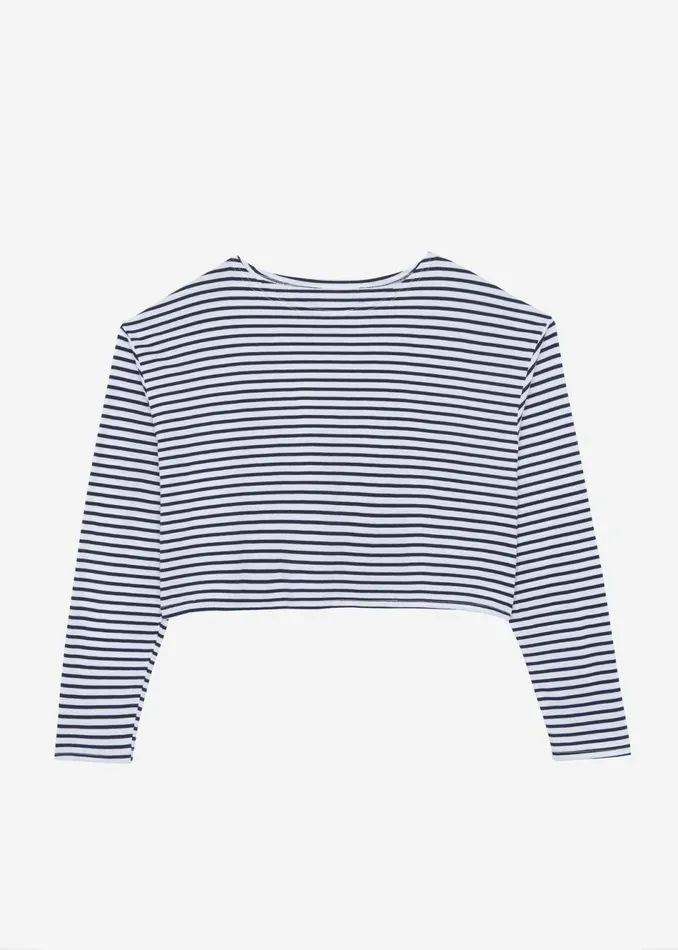 Women The Frankie Shop Tops Neha Cropped Top Navy Stripe