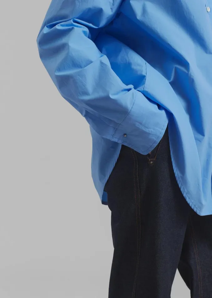 Women The Frankie Shop Tops Neil Button Up Shirt Blue